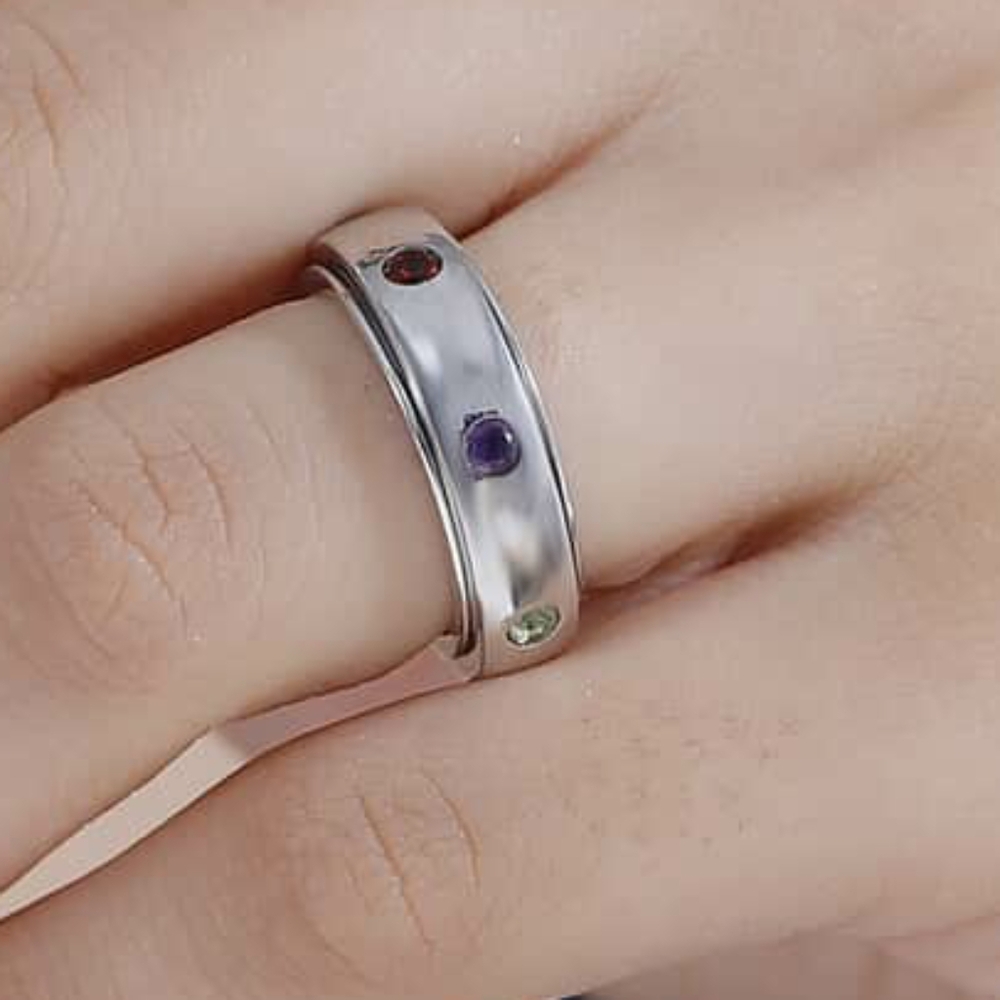 Host Pick NWOT Chakra Gemstone / Anxiety Spinner Ring Size 8 - Picture 6 of 11